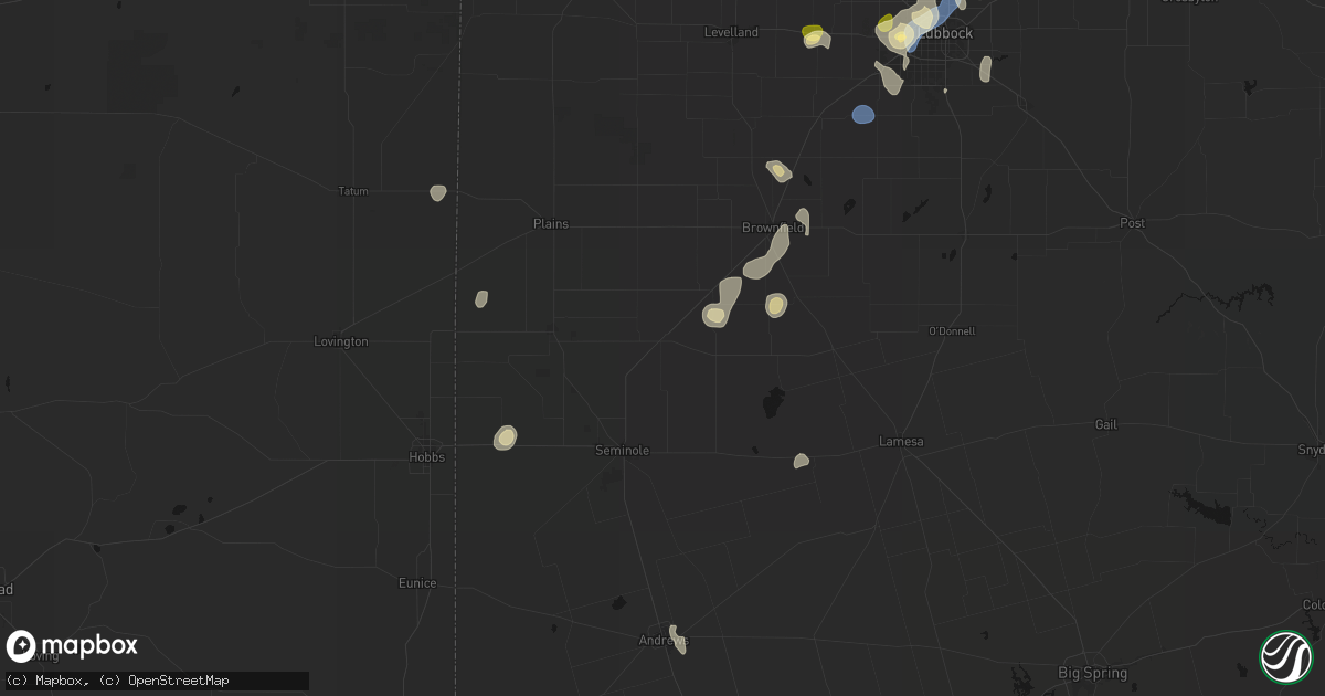 Hail map in Seagraves, TX on September 15, 2026