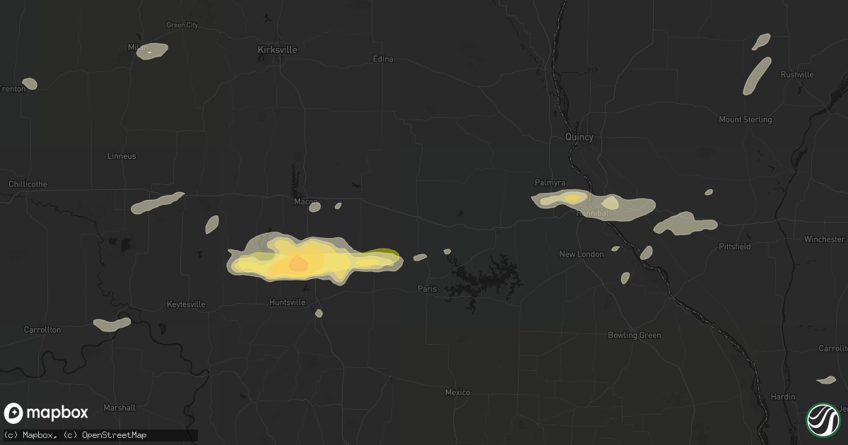 Hail map in Shelbina, MO on September 15, 2026