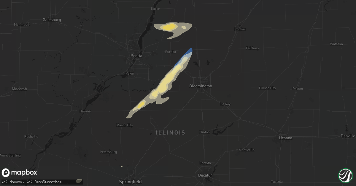 Hail map in Stanford, IL on September 15, 2026