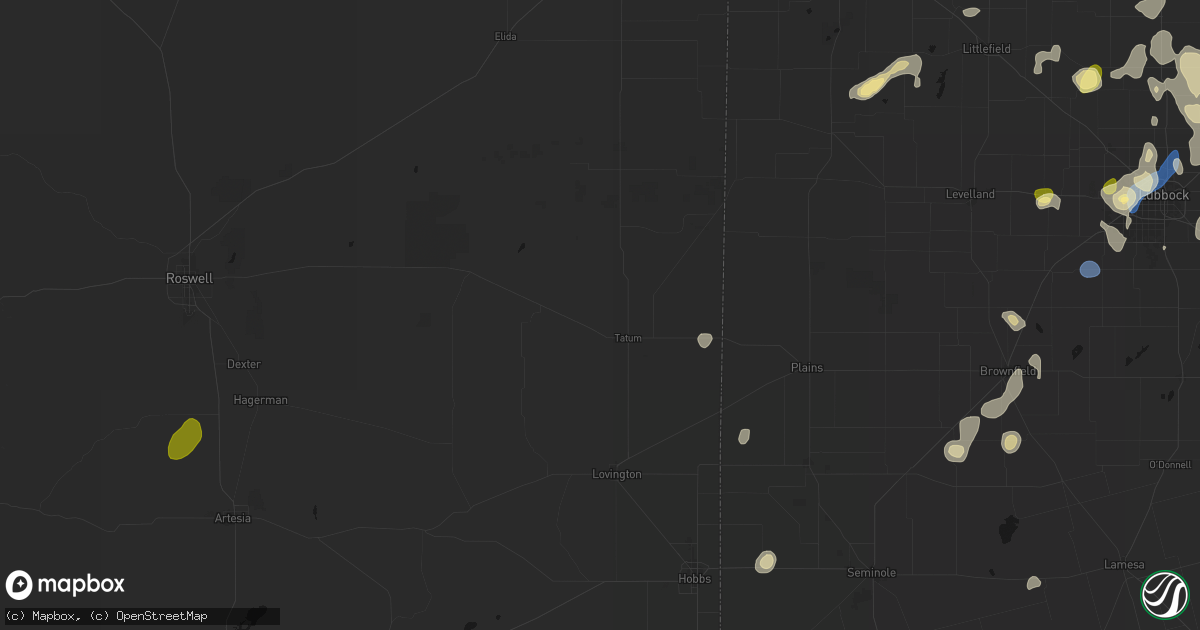 Hail map in Tatum, NM on September 15, 2026