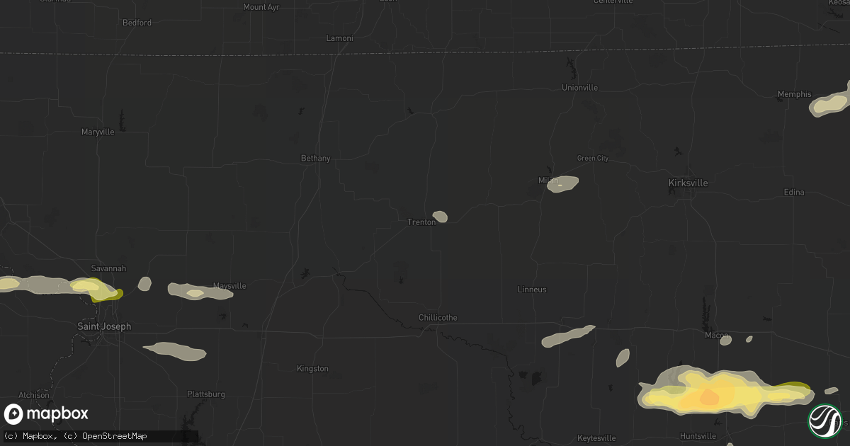 Hail map in Trenton, MO on September 15, 2026