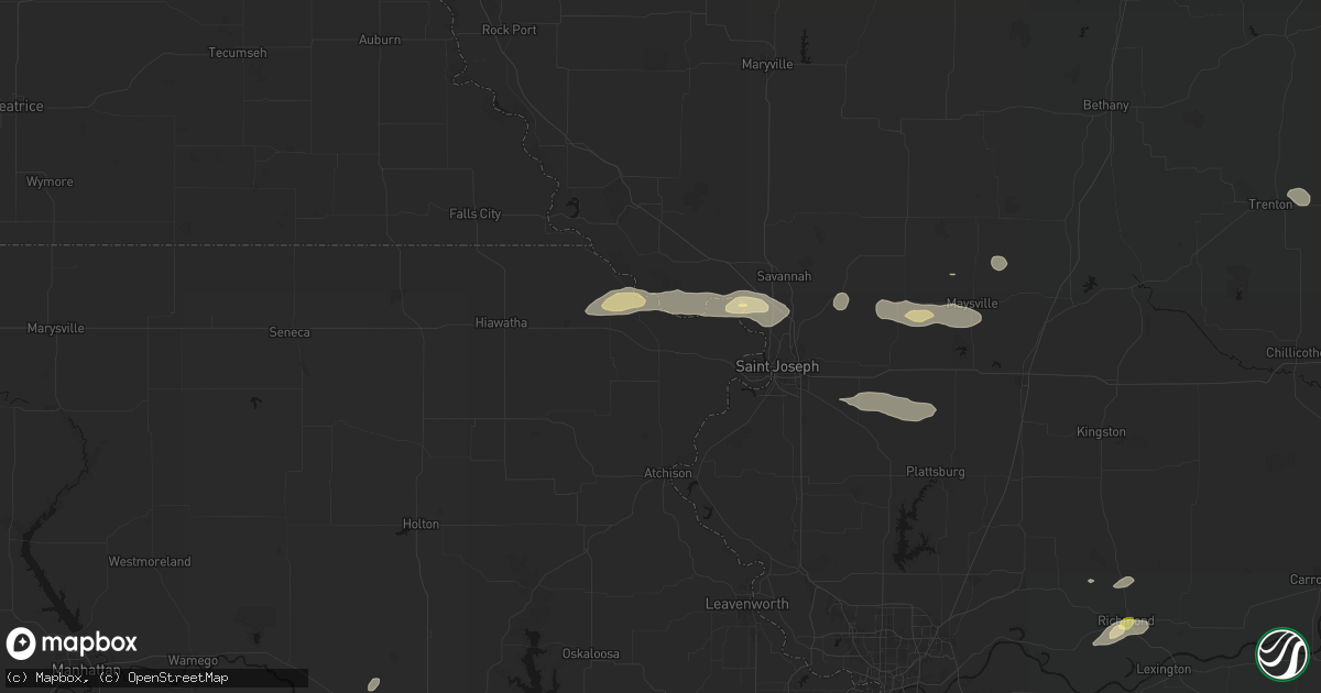 Hail map in Troy, KS on September 15, 2026