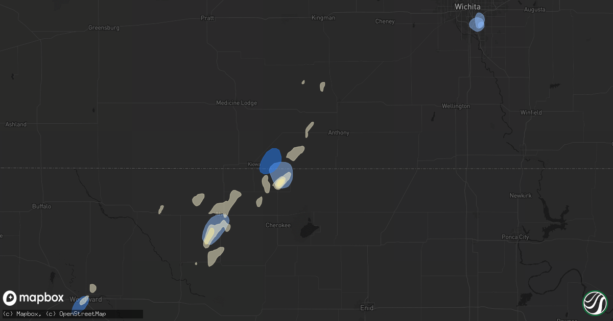 Hail map in Waldron, KS on September 15, 2026