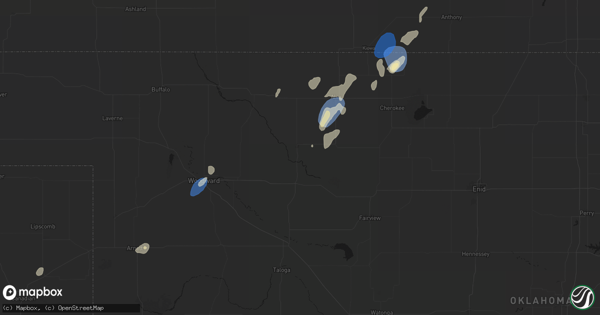 Hail map in Waynoka, OK on September 15, 2026