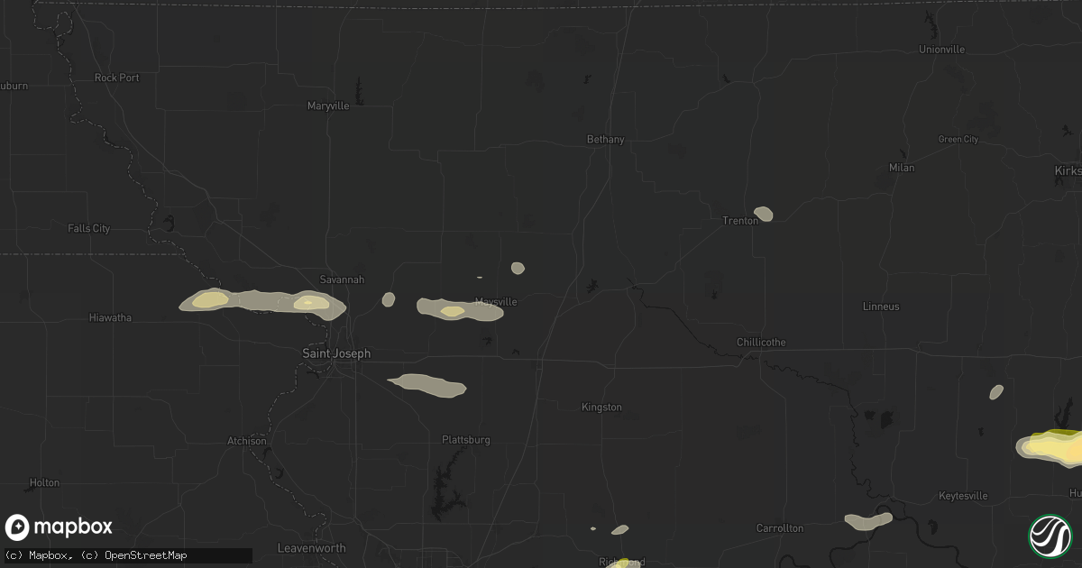 Hail map in Weatherby, MO on September 15, 2026