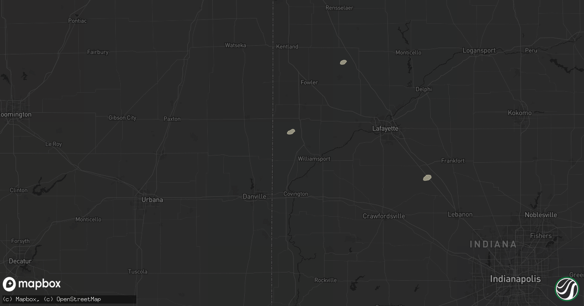 Hail map in Williamsport, IN on September 15, 2026