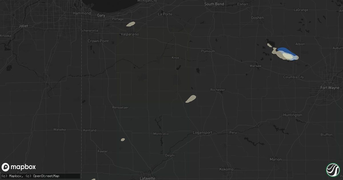 Hail map in Winamac, IN on September 15, 2026