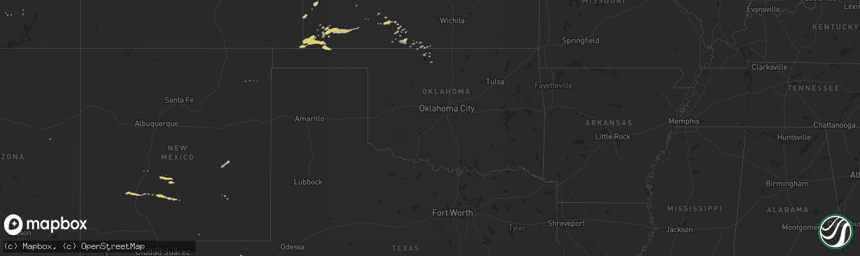 Hail map on September 16, 2011