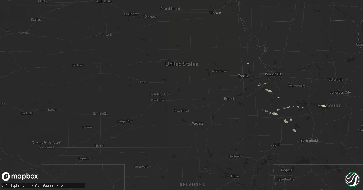Hail map in Kansas on September 16, 2014