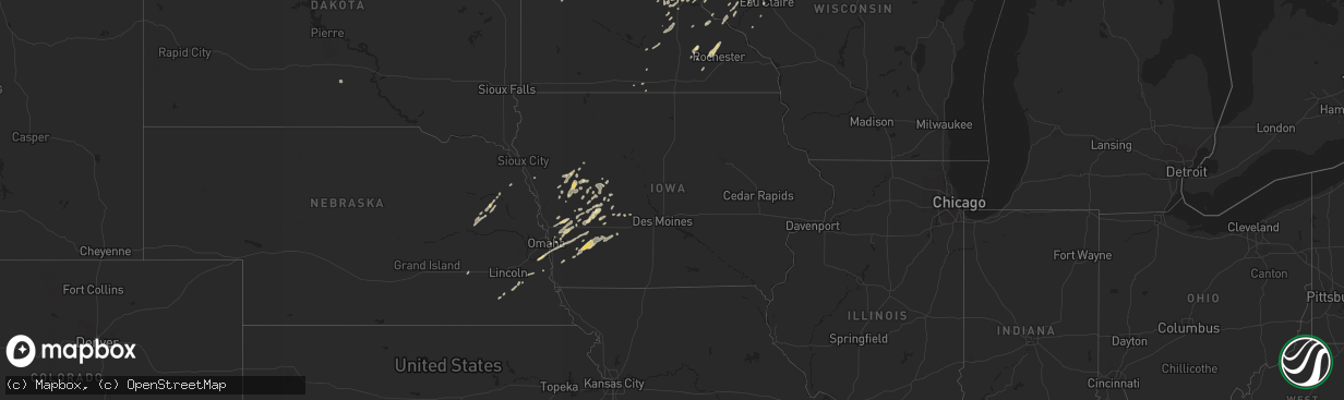 Hail map in Iowa on September 16, 2015