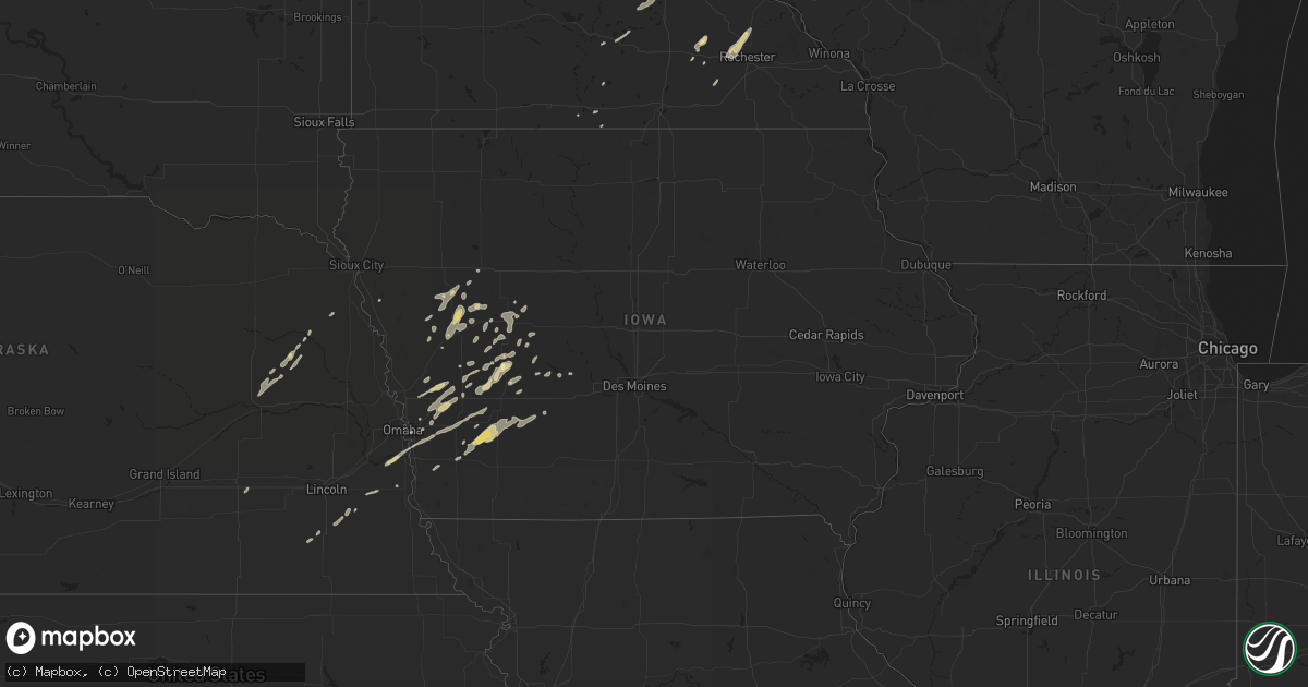 Hail map in Iowa on September 16, 2015