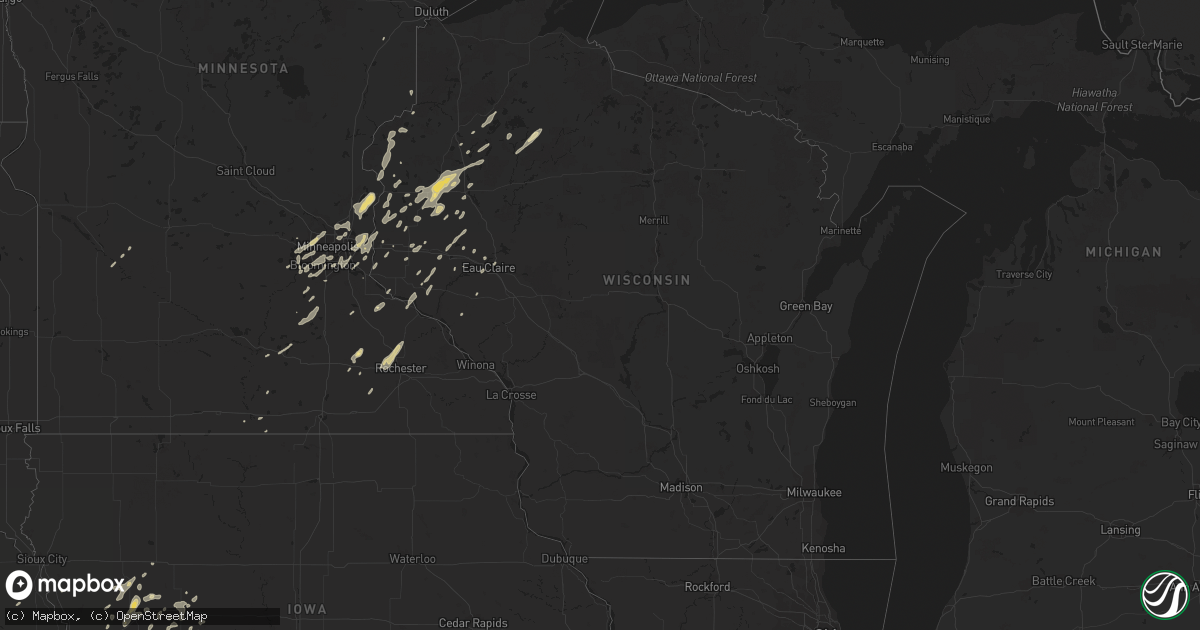 Hail map in Wisconsin on September 16, 2015
