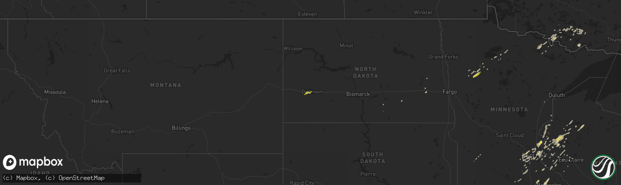 Hail map on September 16, 2015