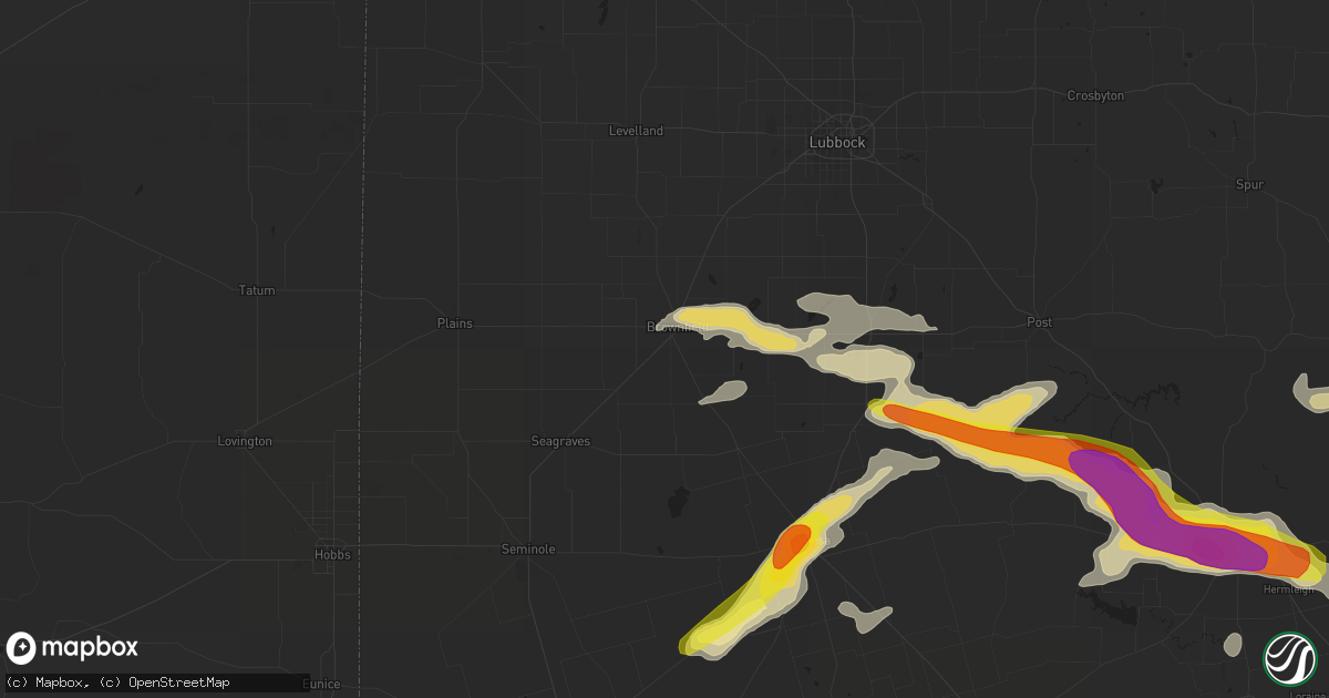 Hail map in Brownfield, TX on September 16, 2016