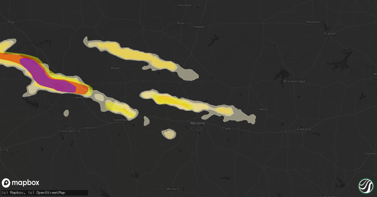 Hail map in Hawley, TX on September 16, 2016