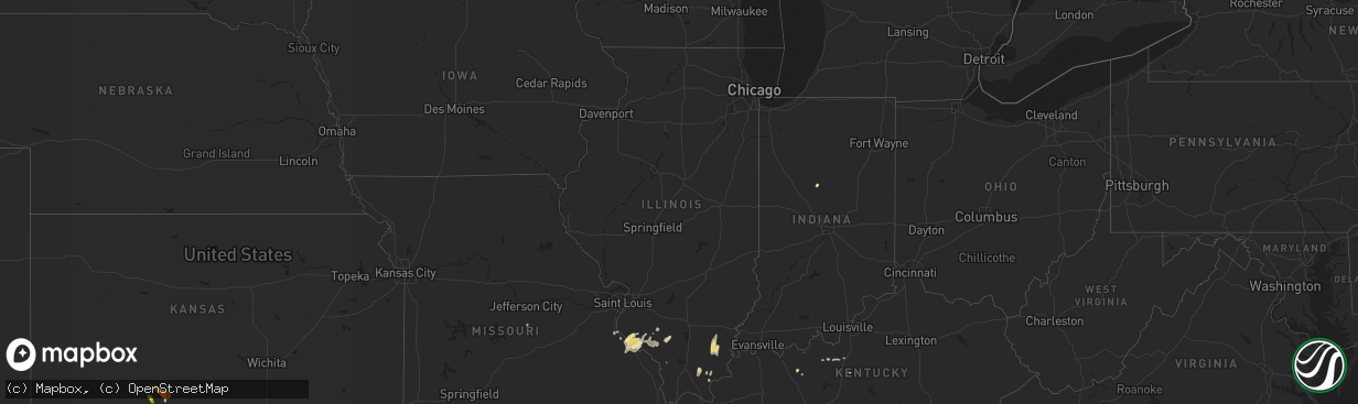 Hail map in Illinois on September 16, 2016