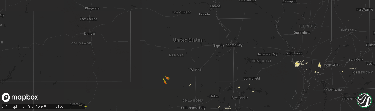 Hail map in Kansas on September 16, 2016