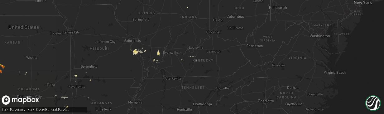 Hail map in Kentucky on September 16, 2016