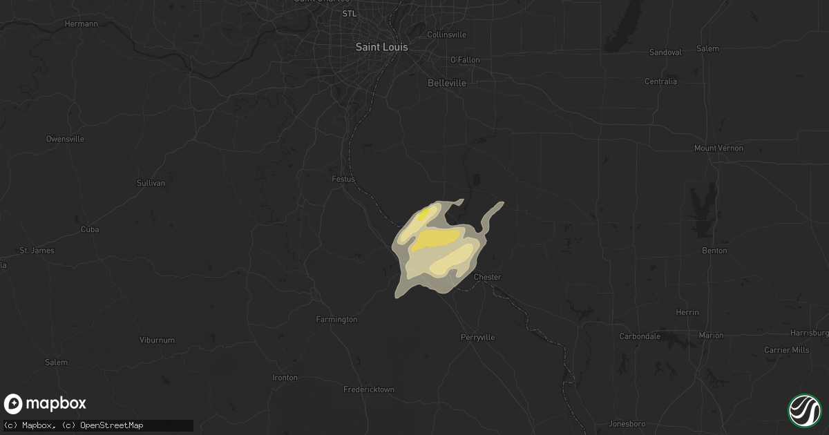 Hail map in Prairie Du Rocher, IL on September 16, 2016