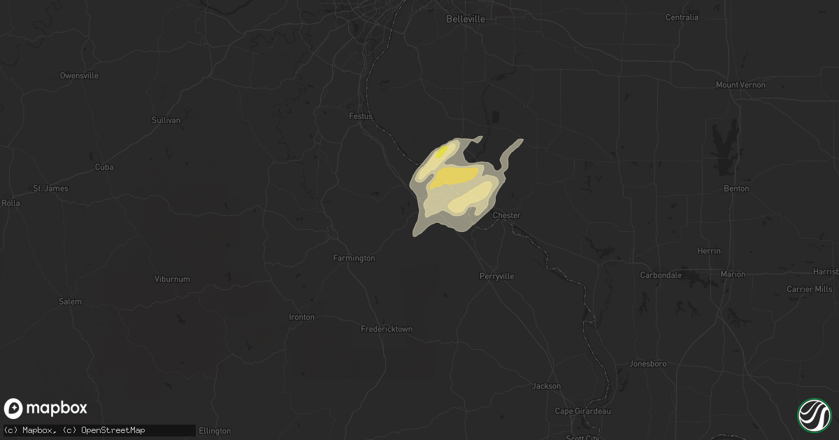 Hail map in Sainte Genevieve, MO on September 16, 2016