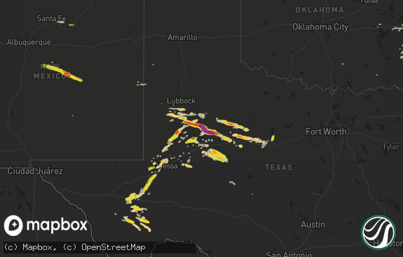 Hail map preview on 09-16-2016