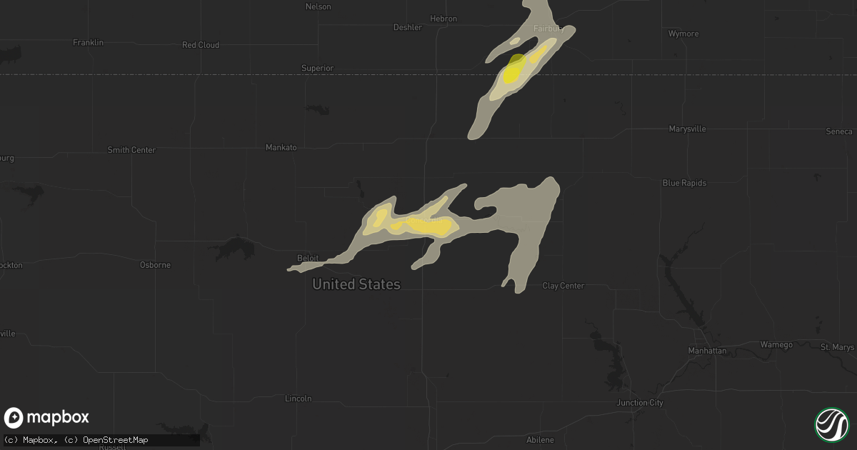 Hail map in Concordia, KS on September 16, 2017