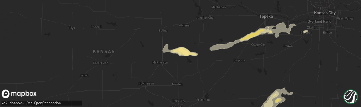 Hail map in Durham, KS on September 16, 2017