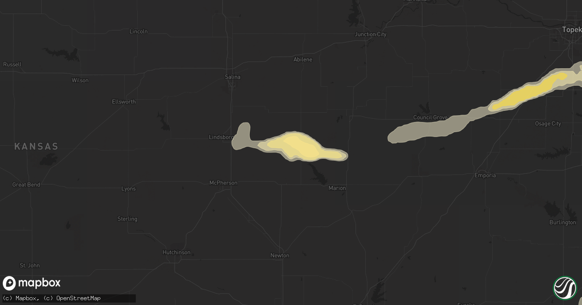 Hail map in Durham, KS on September 16, 2017