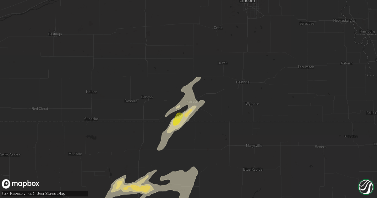 Hail map in Fairbury, NE on September 16, 2017