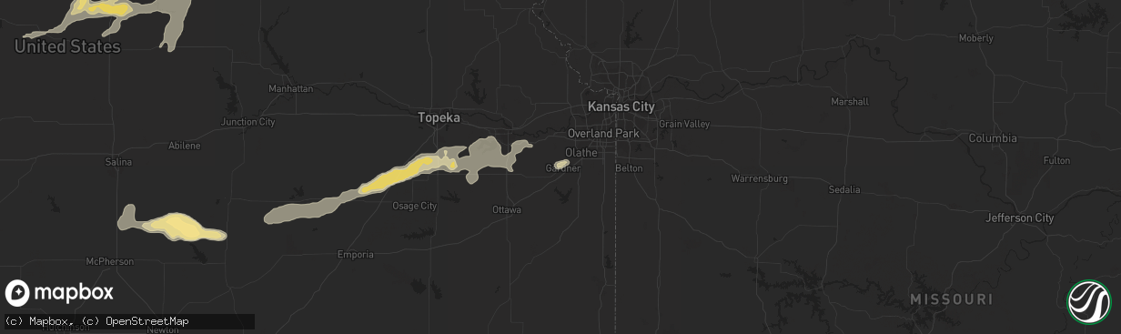 Hail map in Gardner, KS on September 16, 2017