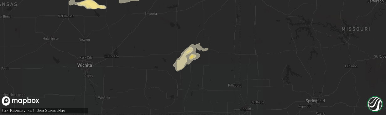 Hail map in Humboldt, KS on September 16, 2017