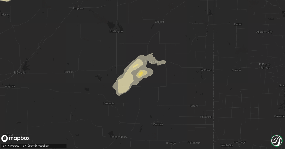 Hail map in Humboldt, KS on September 16, 2017