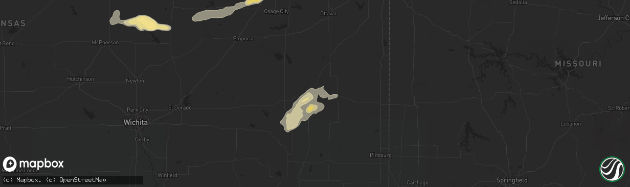 Hail map in Iola, KS on September 16, 2017