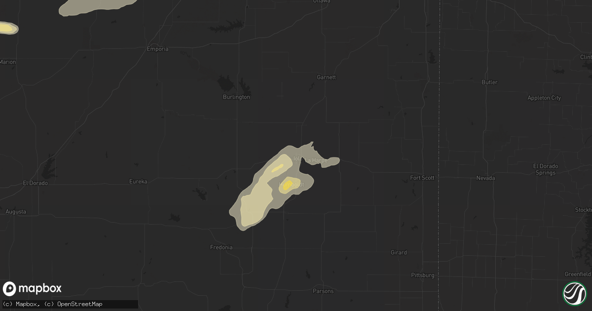Hail map in Iola, KS on September 16, 2017