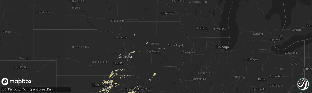 Hail map in Iowa on September 16, 2017