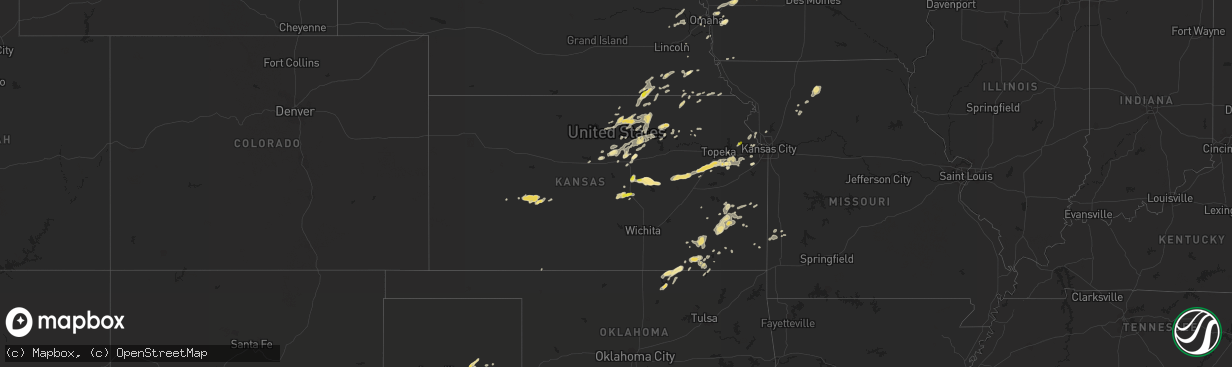 Hail map in Kansas on September 16, 2017