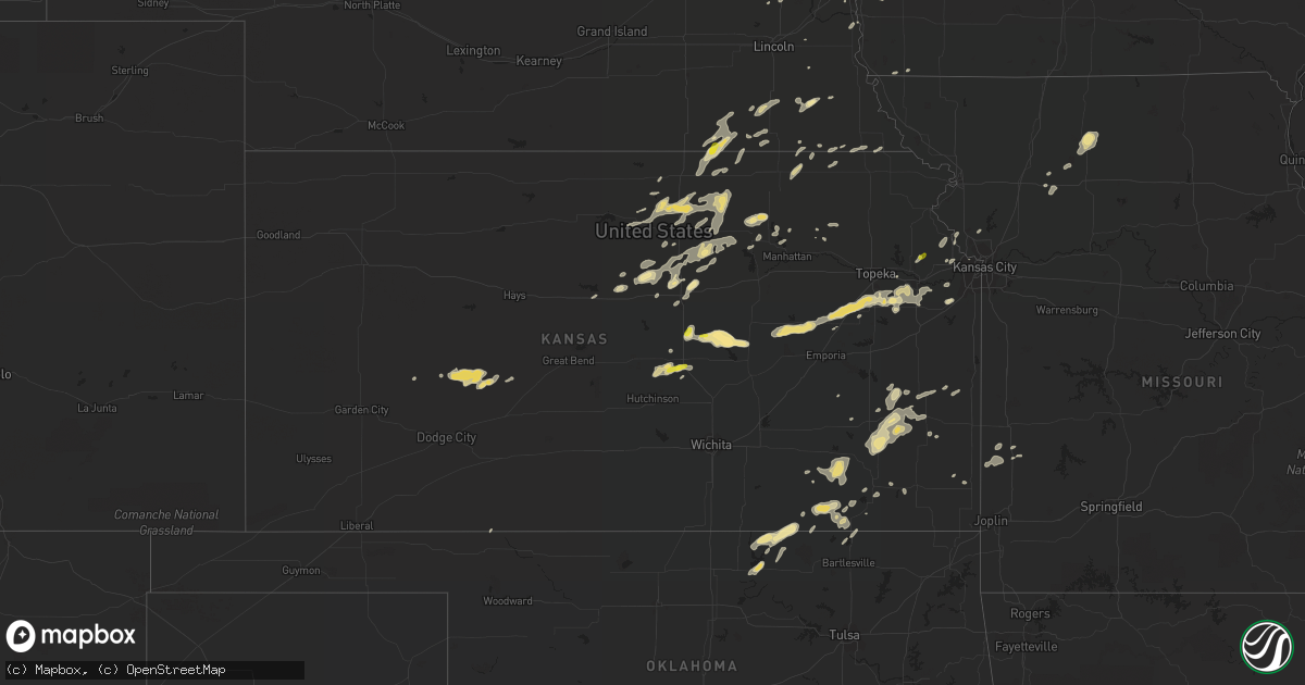 Hail map in Kansas on September 16, 2017