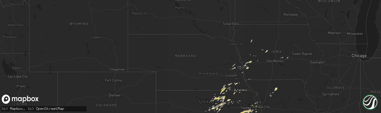 Hail map in Nebraska on September 16, 2017