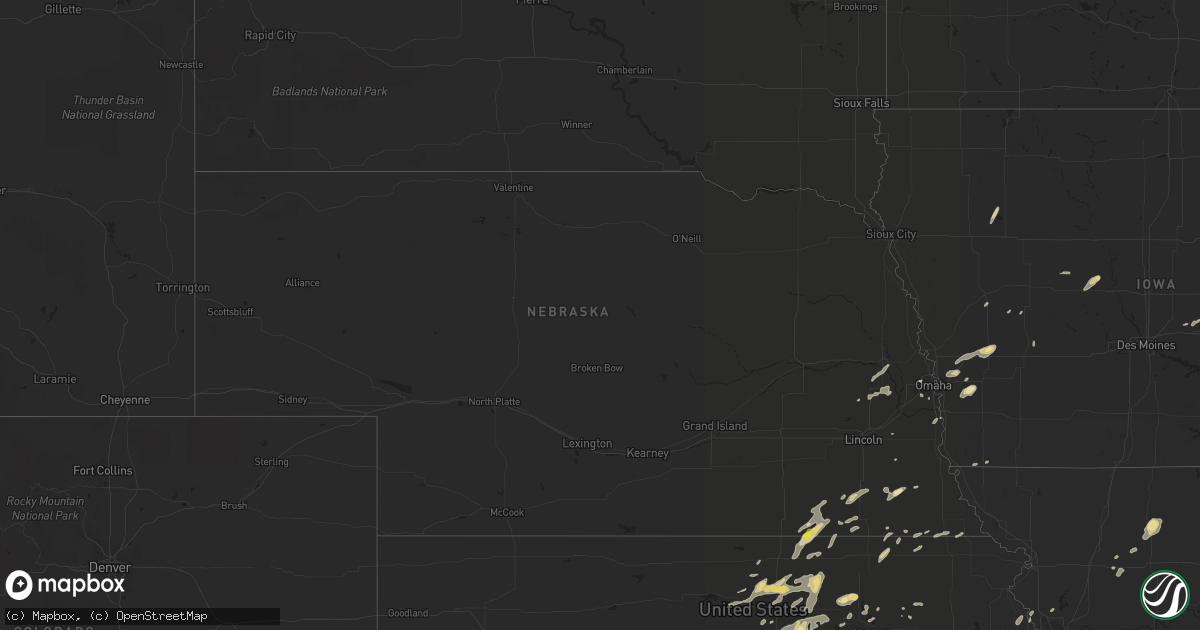 Hail map in Nebraska on September 16, 2017