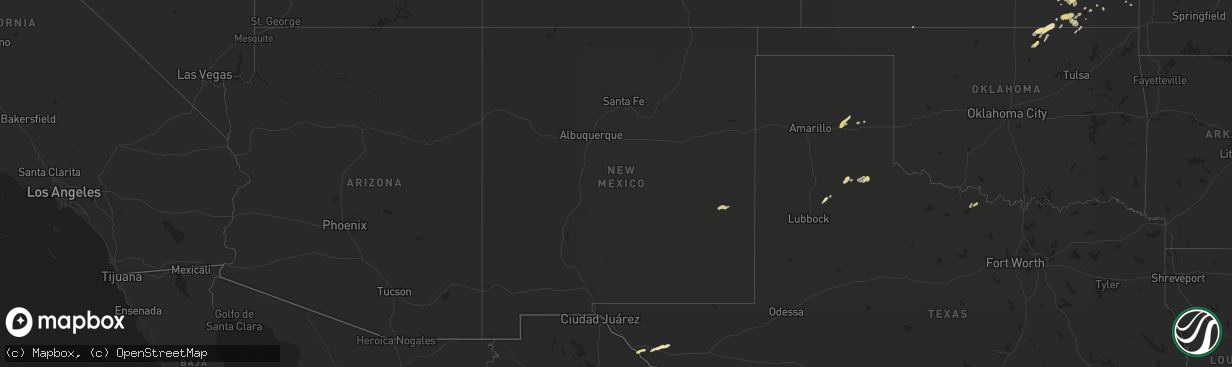 Hail map in New Mexico on September 16, 2017