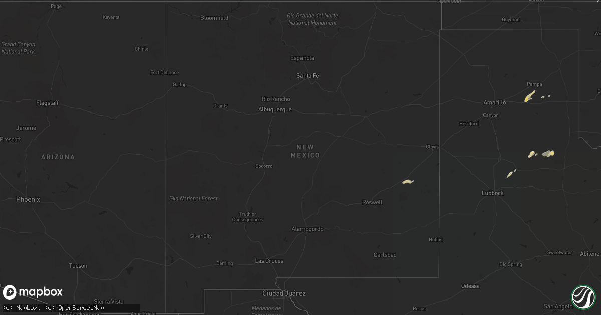 Hail map in New Mexico on September 16, 2017