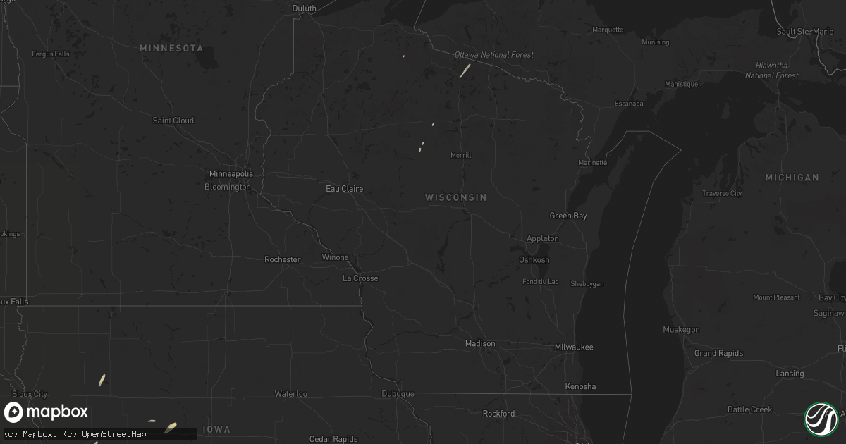 Hail map in Wisconsin on September 16, 2017