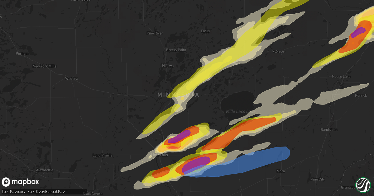 Hail map in Brainerd, MN on September 16, 2021