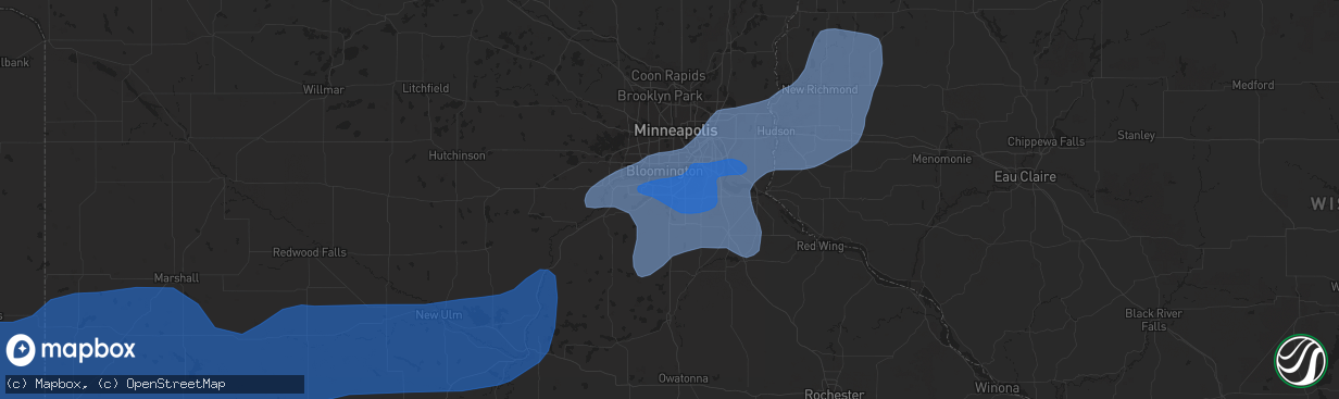 Hail map in Burnsville, MN on September 16, 2021