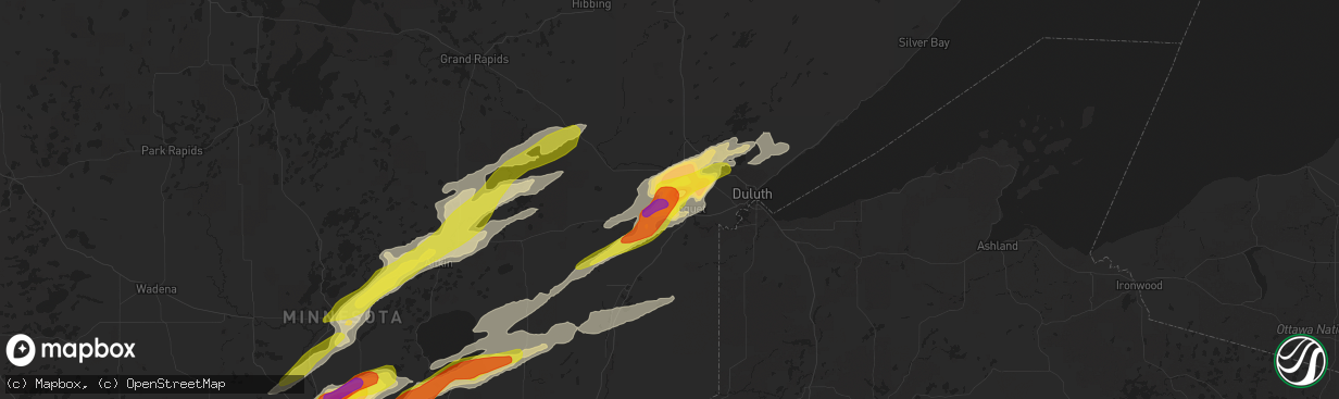 Hail map in Cloquet, MN on September 16, 2021