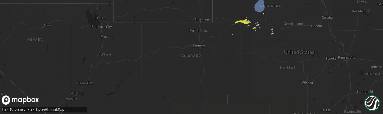 Hail map in Colorado on September 16, 2021