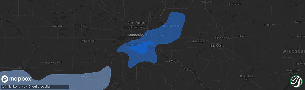 Hail map in Cottage Grove, MN on September 16, 2021