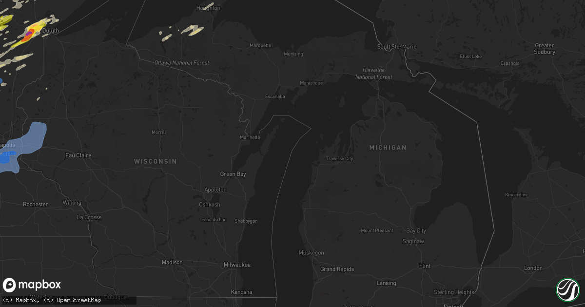 Hail map in Michigan on September 16, 2021