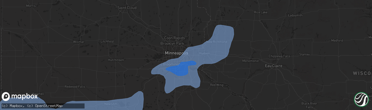 Hail map in Saint Paul, MN on September 16, 2021