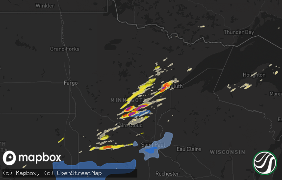 Hail map preview on 09-16-2021